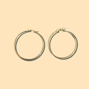 Gold Tone Giant Hoop Earrings